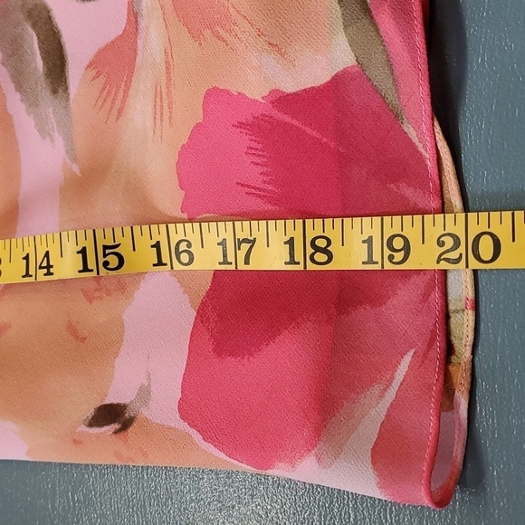 DAVID WARREN petite NewYour. Women's 100% silk blouse. 10, pinks and peach - Picture 8 of 11